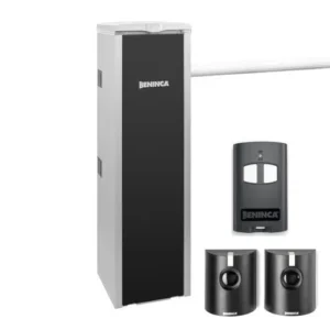 Beninca DIVA 3 parking barrier kit with boom, remote, and safety photocells