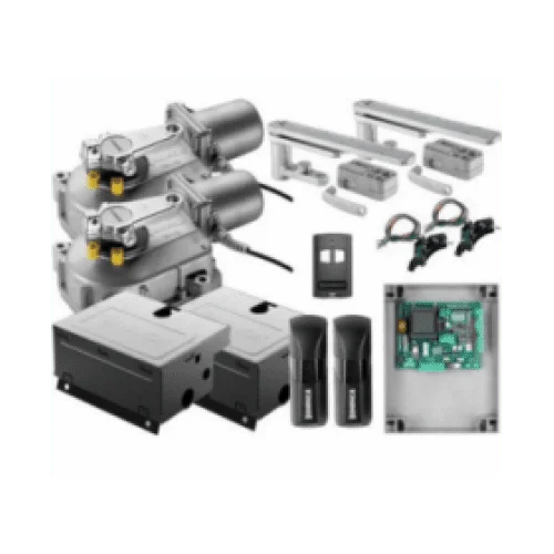 Beninca DU350N underground swing gate motor kit with operators, foundation boxes, control board and sensors