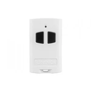 BENINCA TO.GO2AK white two-button gate remote with black controls for compatible automation systems.