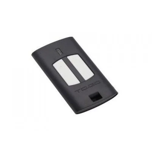 BENINCA TO.GO2WV black gate remote with two white buttons for compatible automation receivers.