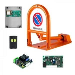 BENINCA VE.SOR orange automatic parking saver with remote and control components.