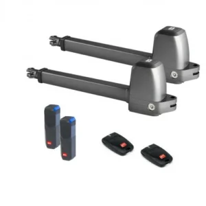 BFT ATHOS AC A40 AL swing gate motor kit with two linear operators, photocell sensors and remote controls