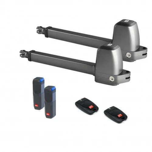 BFT ATHOS AC A40 AL swing gate motor kit with two linear operators, photocell sensors and remote controls