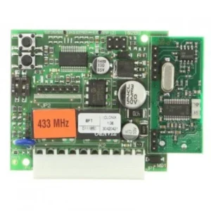 BFT Clonix 2 two-channel 433 MHz radio receiver board for compatible gate automation systems.