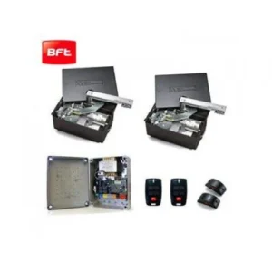 BFT ELI 250 N BT underground swing gate motor kit with foundation boxes, control board, remotes and sensors