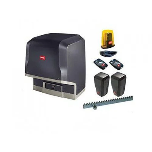 BFT ICARO A2000 sliding gate motor kit with remotes, beacon and gear rack