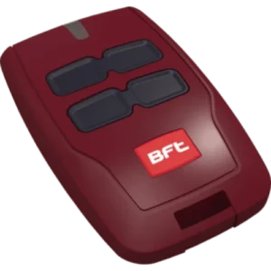 BFT MITTO B RCB04 Vineyard red remote with four dark buttons and red logo for gate automation.