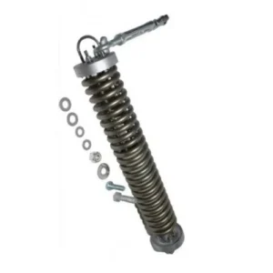 BFT Moovi barrier spring kit with coil spring, washers, bolts, and hardware