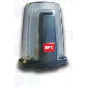 BFT RADIUS LED 230V flashing warning light with integrated antenna for automated gate systems.