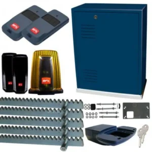 BFT SP3500 TRI 400 sliding gate motor kit with remotes, beacon and gear racks