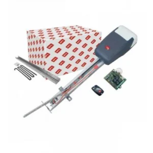 BFT Tiziano garage door motor kit with rail, control board, remote and accessories