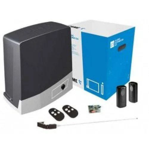 CAME BKV25AGS sliding gate motor kit with blue box, remotes and photocells