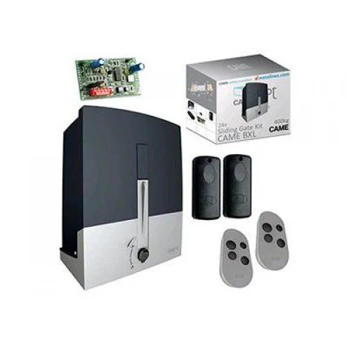 CAME BX-64 sliding gate motor kit with remotes, photocells and control board