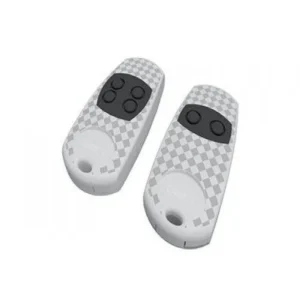 CAME TOP 868.35 MHz gate remote control transmitters shown in 2-button and 4-button versions, white checkered body
