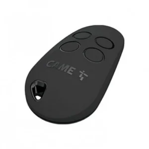 CAME TOP44FGN four-button black gate remote control transmitter with CAME logo and keyring loop