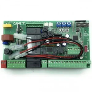 CAME ZA3P 230V swing gate control board with relays, wiring leads, terminals and adjustment trimmers