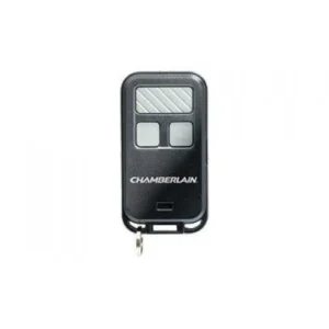 Chamberlain 956EV-P2 three-button keychain garage door remote control in dark grey with Security+2.0 encryption