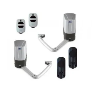 DEA GEKO swing gate motor kit with arm operators, remotes and photocell sensors for automation