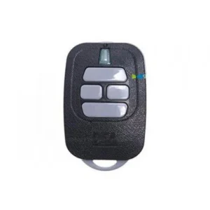 DEA GT4N four-button rolling code gate remote control transmitter in black with grey buttons, LED indicator and DEA logo