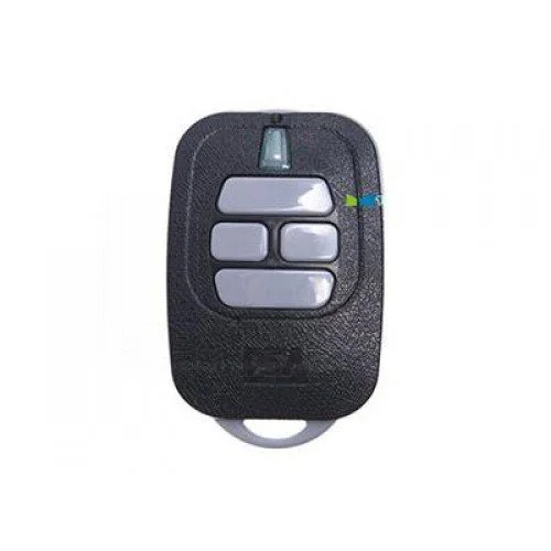DEA GT4N four-button rolling code gate remote control transmitter in black with grey buttons, LED indicator and DEA logo
