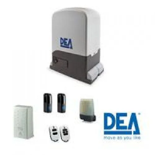 DEA REV 1400 sliding gate motor kit with remotes, photocells and warning light