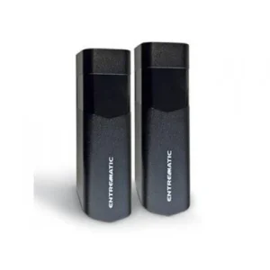 Pair of slim black Ditec Entrematic photocell sensors for automatic gate safety and infrared obstacle detection.