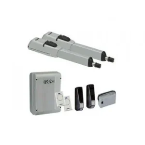 FAAC 415 swing gate motor kit with twin actuators, control enclosure, remotes and photocells