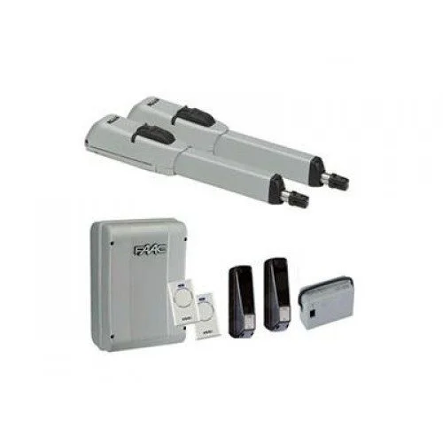 FAAC 415 swing gate motor kit with twin actuators, control enclosure, remotes and photocells