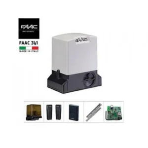 FAAC 741 sliding gate motor kit with photocells, receiver and accessories