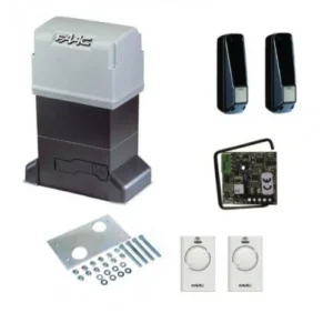 FAAC 844 ER sliding gate motor kit with photocells, remotes and mounting hardware