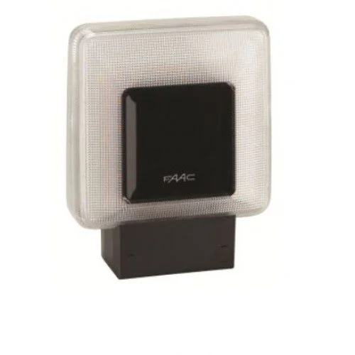 FAAC XLED LED flashing warning light with integrated antenna for automatic gate systems.