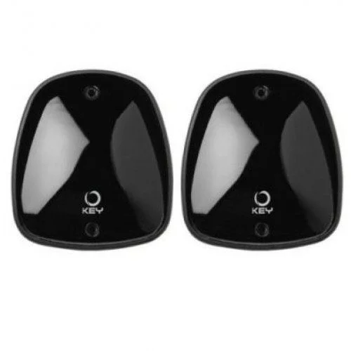 Pair of black KEY FT33 flush-mount photocell sensors for automatic gate and barrier safety with a 25 m detection range.