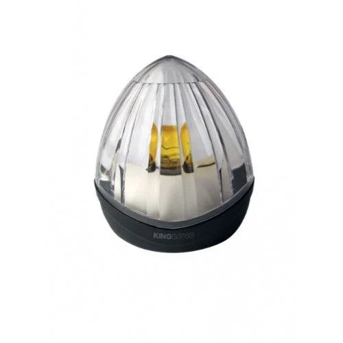 KINGgates IDEA 230 LED flashing light with clear housing and built-in aerial for automatic gates.