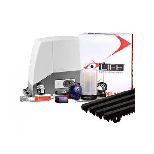 LIFE ACER AC15RM sliding gate motor kit with remotes, photocells and gear racks