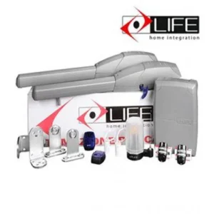 LIFE OP3 swing gate motor kit with two actuators, control box, remotes and accessories