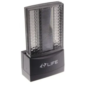 LIFE SUNLED LED flashing warning light with clear lens and black housing for automated gates.