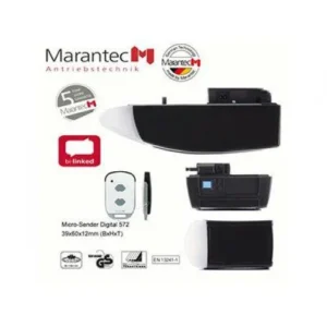 Marantec Comfort 280 garage door motor kit with remote and product detail views