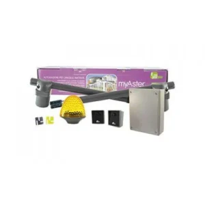 MyGate MyHook swing gate motor kit with arm operator, control box, remotes and flashing light