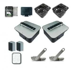 Nice L-FAB HS underground gate opener kit with motors, brackets and accessories