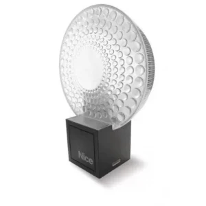 Nice MLBT LED gate flashing light with a circular textured clear lens and black branded base.