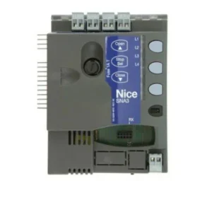 NICE SNA3 control board for SPIN30 and SN6031 garage door openers with labelled controls and terminals.