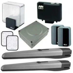 Nice TOONA 4 swing gate motor kit with control box, remotes and sensors