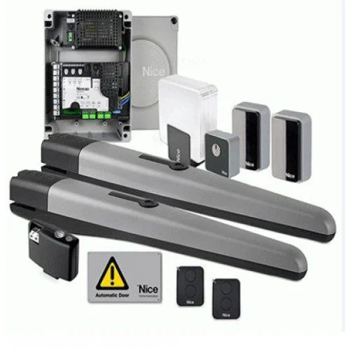 Nice Toona 7 swing gate motor kit with control unit, remotes and accessories