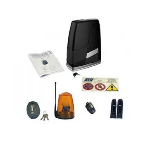 RIB K400 sliding gate motor kit with warning light, keys, label and accessories