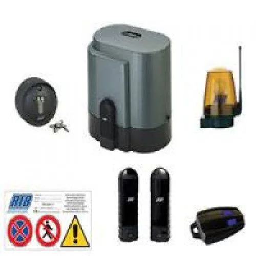 RIB K800 sliding gate motor kit with photocells, warning light, remote and keys