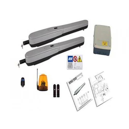 RIB King Evo swing gate kit with two operators, control box, remote and accessories