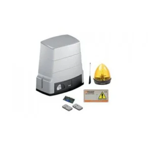 Roger R30/805 sliding gate motor kit with flashing light, remotes and sign