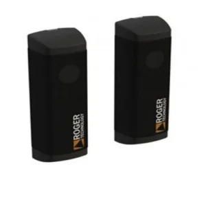 Roger R90/F2ES synchronized gate photocell sensor pair in compact black rectangular housings.