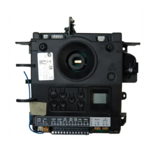 Somfy Dexxo Pro 1000 RTS garage door control board with display, terminals and central drive housing.