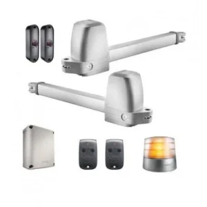 Somfy Ixengo JS swing gate motor kit with motors, photocells, remotes and light